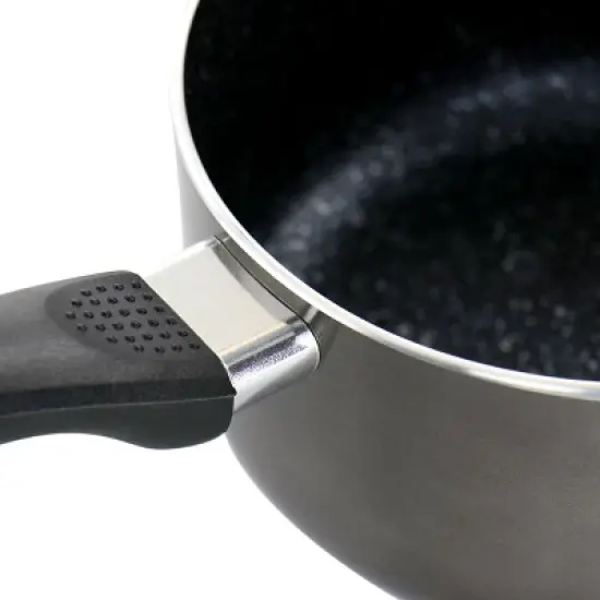 Oster 2.5 Quart Merrion Nonstick Aluminum Saucepan with Lid in Metallic Grey image {2}