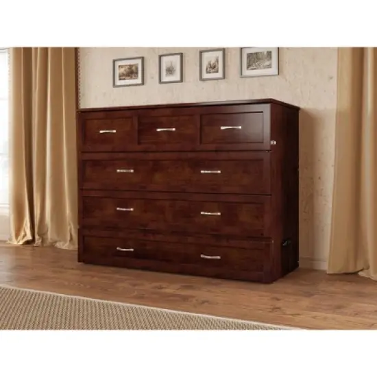Full Deerfield Murphy Bed Chest with Charger Walnut - AFI image {2}