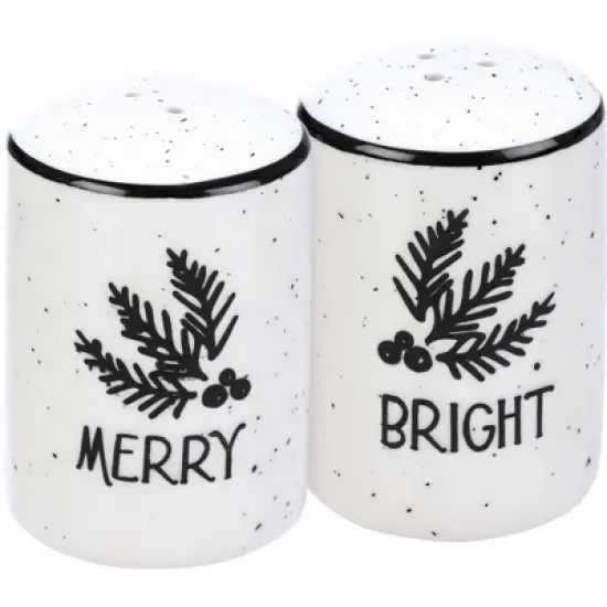 Primitives By Kathy 2.75 In Merry Bright Salt And Pepper Christmas Salt And Pepper Shaker , Pine Berries (2PC) image {3}
