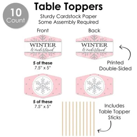 Big Dot of Happiness Pink Winter Wonderland Holiday Snowflake Birthday Party and Baby Shower Supplies Decoration Kit Decor Galore Party Pack 51 Pc image {5}