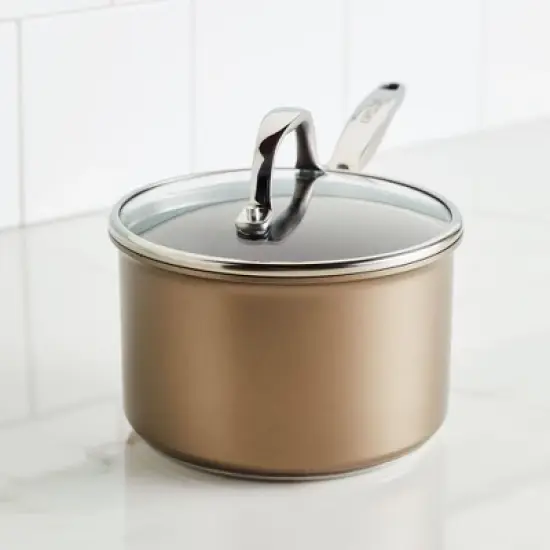 Anolon Ascend 3qt Hard Anodized Nonstick Saucepan with Lid Bronze image {13}