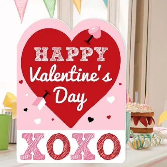 Big Dot of Happiness Conversation Hearts - Kids Valentine's Day Giant Greeting Card - Big Shaped Jumborific Card image {1}