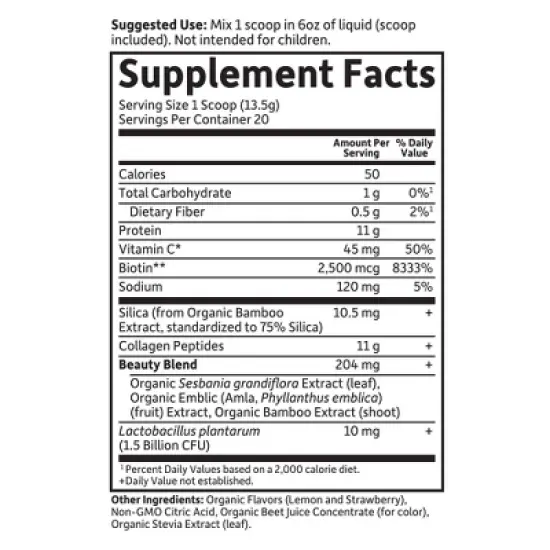 Garden of Life Grass Fed Beauty Collagen Powder - Strawberry Lemonade - 9.52oz image {1}