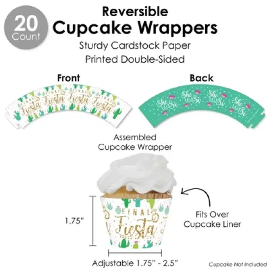 Big Dot of Happiness Final Fiesta - Last Fiesta Bachelorette Party Favors and Cupcake Kit - Fabulous Favor Party Pack - 100 Pieces image {3}