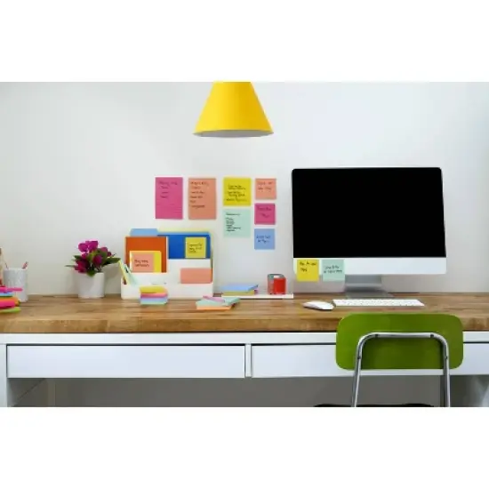 Post-it 3pk Super Sticky Summer Joy: Multicolored Sticky Notes, 3x3 Inches, 135 Sheets, Uncoated Paper, Glue Binding image {17}