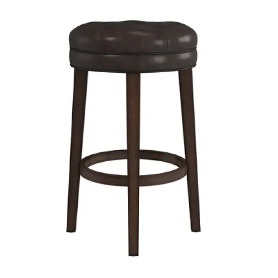 30.5" Krauss Wood Backless Swivel Barstool Charcoal Gray - Hillsdale Furniture image {3}