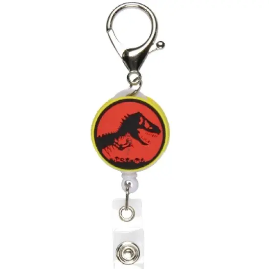 Jurassic Park Rubber Dino Design Badge Reel ID Badge Holder Retractable Lanyard image {2}