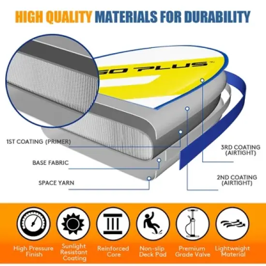 Costway 11' Inflatable Stand Up Paddle Board SUP W/ Carrying Bag Aluminum Paddle image {7}