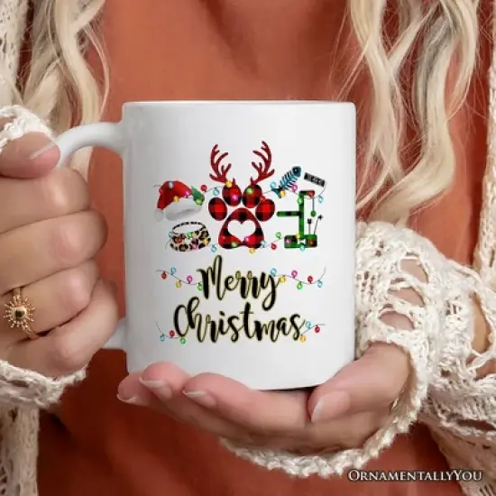 Cat Buffalo Plaid Christmas Mug, Cat Mom Gift (Non -Custom Only)| OrnamentallyYou image {2}