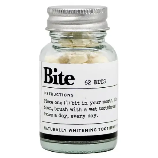 BITE Toothpaste Bits with Nano Hydroxyapatite - Eco and Travel-Friendly Whitening Toothpaste Tablets (Naturally Whitening) - 62 Bits image {6}