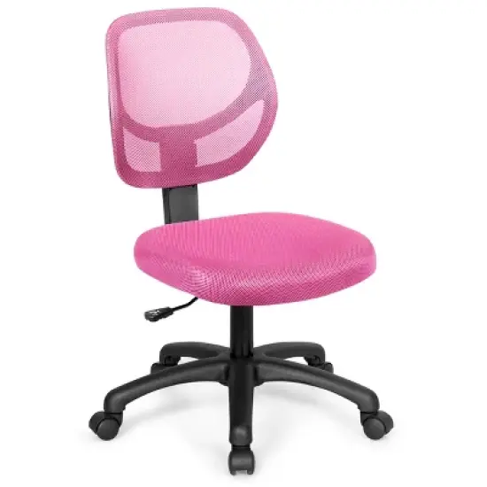 Costway Mesh Office Chair Low-Back Armless Computer Desk Chair Adjustable Height BluePinkPurple image {12}
