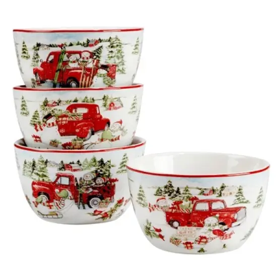 16pc Red Truck Snowman Dinnerware Set - Certified International image {4}