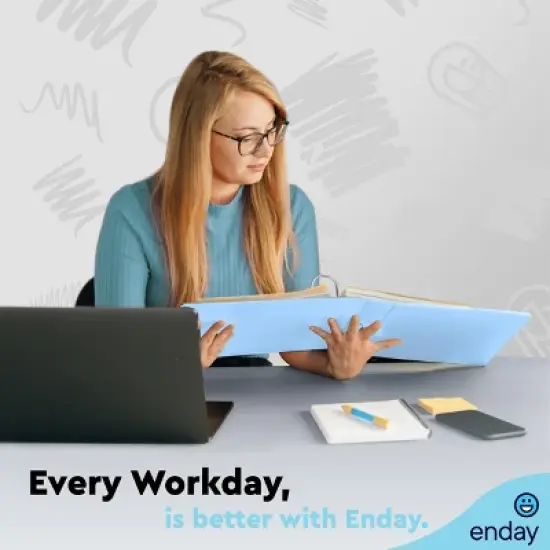 Enday 3 Ring Binder, Round Ring Pastel With Clear View Cover for Letter Size 8.5 x 11'' Paper & 2 Inside Pockets image {2}