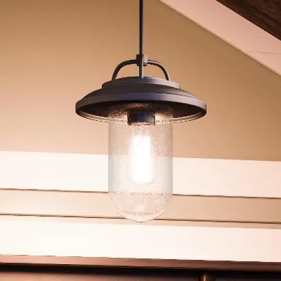 Urban Ambiance Luxury Modern Farmhouse Farmhouse Outdoor Pendant Light,  12-5/8" x 10",  Black Finish, UHP1141 image {6}