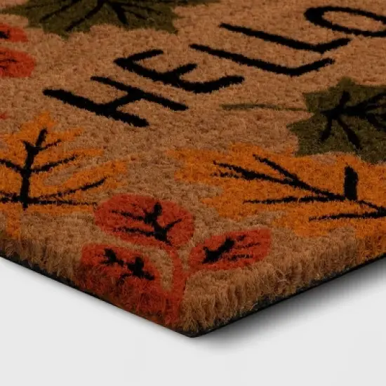 1'2"x2'6" 'Hello Fall' Leaves Coir Halloween Doormat - Hyde & EEK! Boutique&trade; image {2}