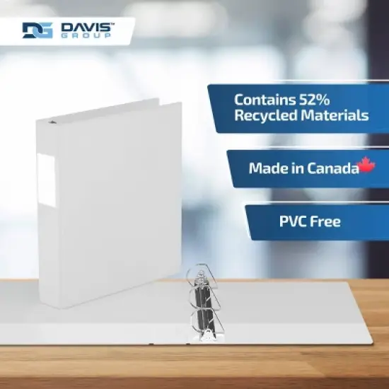 Davis Group 6pk 1.5" Premium Economy Angled D-Ring Binder White: 350 Sheet Capacity, Hard Cover, 2 Pockets, Polypropylene image {6}
