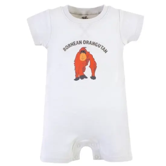 Touched by Nature Unisex Baby Organic Cotton Rompers, Endangered Rhino image {3}