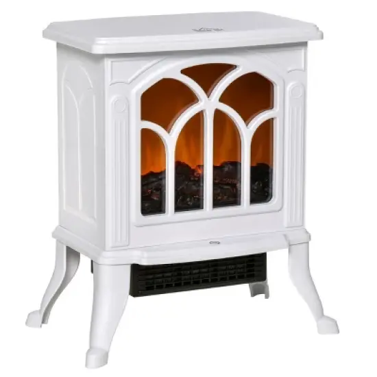 SEVOBAL Fireplace Insert Heater Mantel 3D Flame Fireplace Stove Bottom Air Outlet Fire Place Panoramic Fire Place Heater, White, 15.6"*10.6"*17.3" image {5}