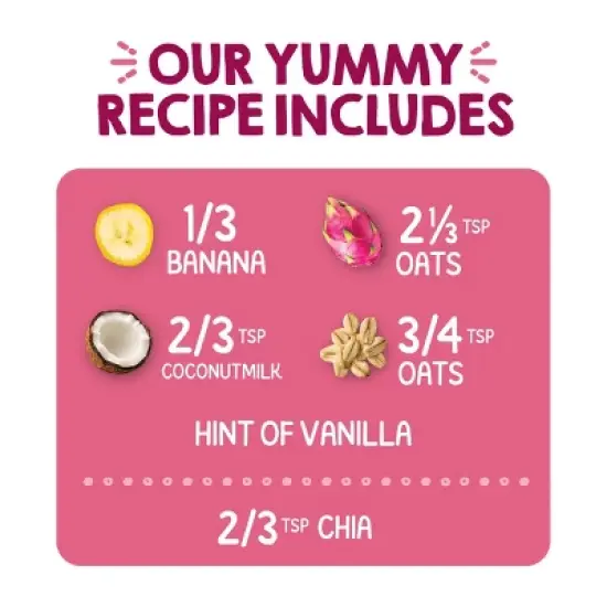 HappyTot Super Morning Organic Bananas Dragonfruit Coconut Milk & Oats with Super Chia Baby Food Pouch - 4oz image {2}