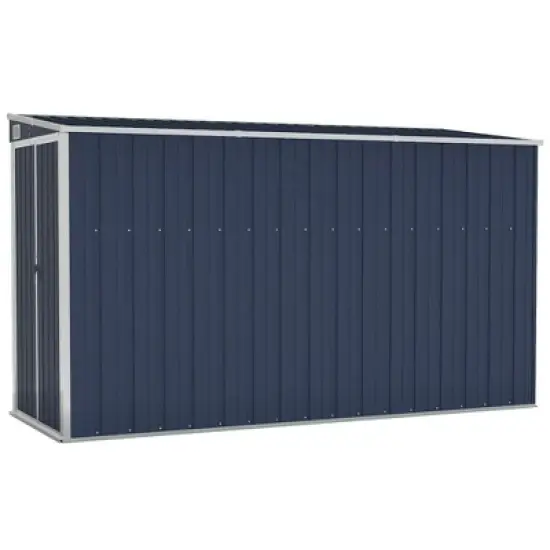 vidaXL Storage Shed Wall-mounted Garden Shed for Backyard Galvanized Steel - Anthracite 46.5" x 113.4" x 70.1" image {10}