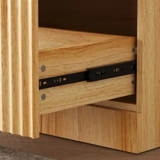 FUFU&GAGA Large-Capacity Pantry Cabinet,Food Storage Pantry with Drawers,Farmhouse Kitchen Hutch,Adjustable Shelves,Cupboard for Kitchen Organization image {4}