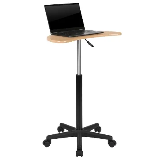 Emma and Oliver Sit to Stand Mobile Laptop Computer Desk - Portable Rolling Standing Desk image {13}