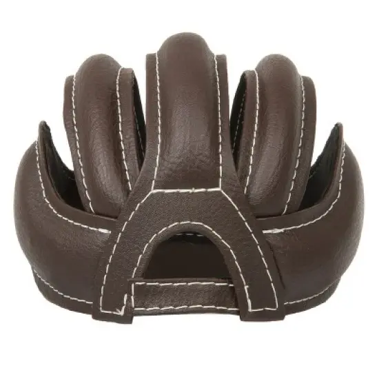 Retro Crash Cap, 58-61 cm, Brown Leather image {1}