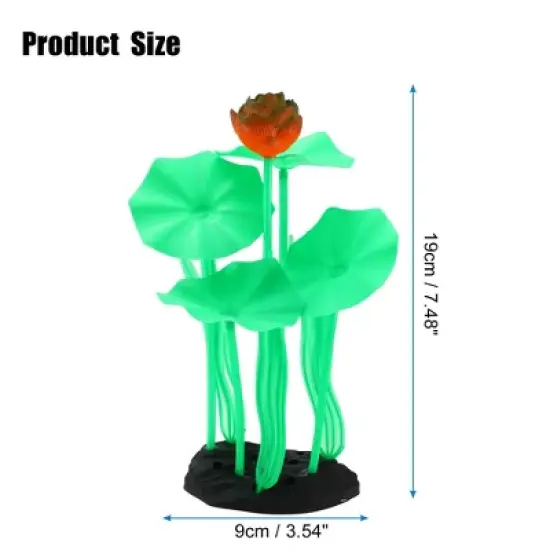 Unique Bargains Aquarium Simulation Coral Lotus Silicone Fluorescent Fish Tank Decor image {3}