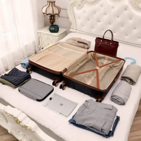 Miami CarryOn Brickell Hardside Checked Expandable Spinner 3pc Luggage Set image {7}