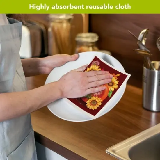 Briarwood Lane Fall Beauty Floral Swedish Dishcloth (2-pack) image {3}