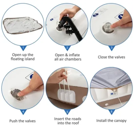 Tangkula Floating Canopy Island Inflatable Pool Float Lounge Raft w/ Retractable Canopy image {5}