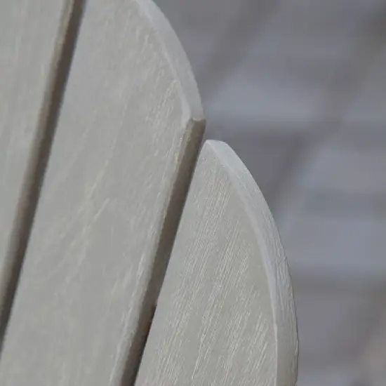 Cambridge Casual Sherwood Teak Weathered Outdoor Adirondack Chair with Cup Holder Gray: Weather-Resistant, 250lb Capacity image {5}