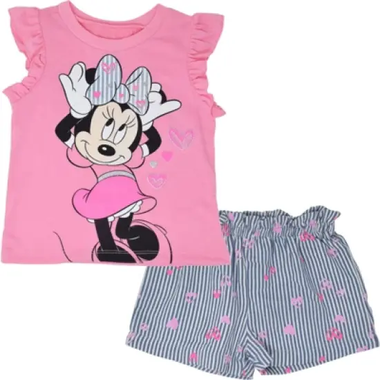 Disney Minnie Mouse Baby Girls T-Shirt and Shorts Outfit Set Infant to Toddler image {10}