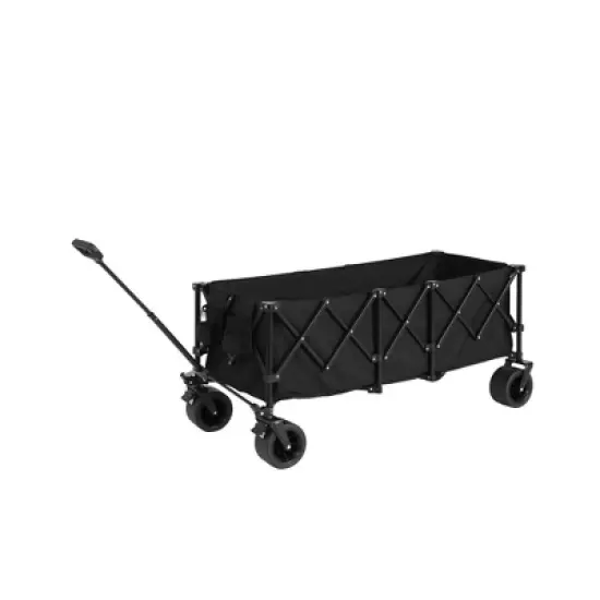 SKRAN Foldable Extended Heavy Duty 300L Folding Utility Cart with 220lbs Weight Capacity with Big All-Terrain Beach Wheels & Drink Holders image {12}