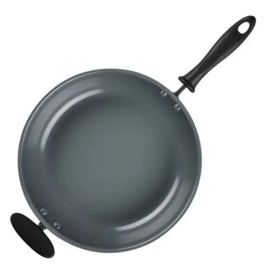 Farberware Reliance Pro 12" Nonstick Ceramic covered Skillet with Helper Handle Black/Gray image {5}