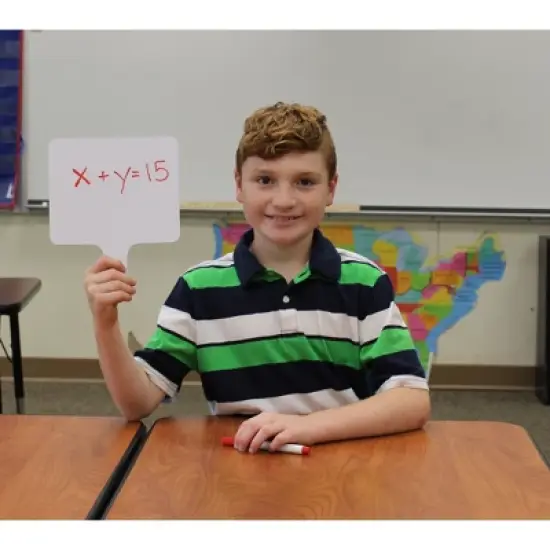 Flipside Products Two-Sided (3/8" Graph/Blank) Rectangular Dry Erase Graphing Paddles, Class Pack of 12 image {2}