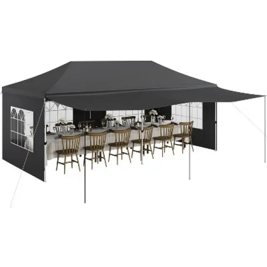 10x20 Pop Up Canopy Tent, for Parties with Roller Bag, with 6 Removable Sidewalls, Upgraded Thickened Legs, 6 Sand Bags image {8}