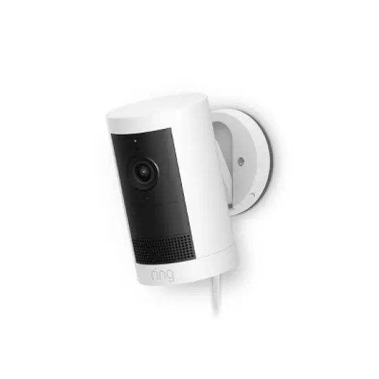 Ring Outdoor Cam Plus Plug-In 2K Video with Low-Light Vision and Flexible Mounting - White image {10}