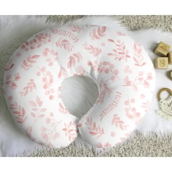 Sweet Jojo Designs Girl Support Nursing Pillow Cover (Pillow Not Included) Botanical Pink and White image {4}