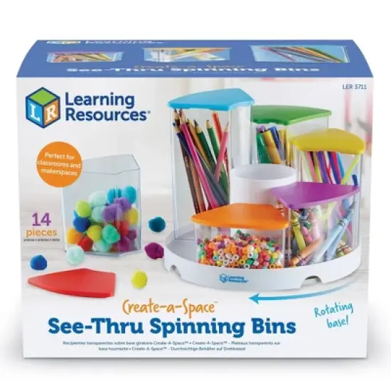 Learning Resources Create-a-Space See-Thru Spinning Bins image {2}