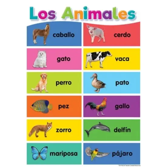 Teacher Created Resources&reg; Spanish Colorful Early Learning Small Poster Pack, 11" x 15-3/4", Pack of 12 image {2}