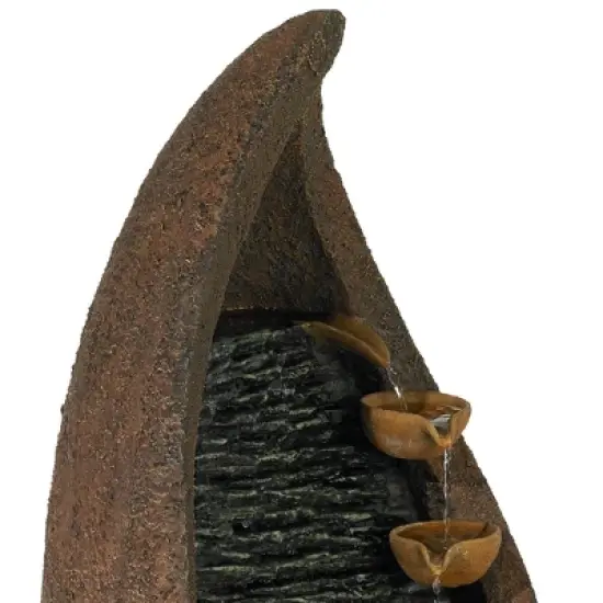 John Timberland Modern Rustic Outdoor Floor Water Fountain with Light LED 34 1/2" High Cascading for Yard Garden Patio Deck image {2}