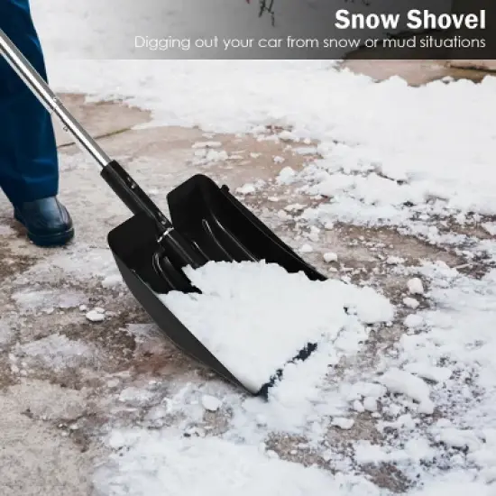 Costway 3-in-1 Snow Shovel w/Ice Scraper &Snow Brush Portable Shovel Kit image {8}