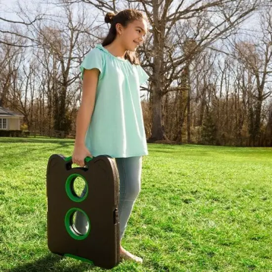 HearthSong Pick-Up-and-Go Portable Cornhole Game Set for Kids' Indoor and Outdoor Active Play, with Two Double-Holed Boards and Eight Cornhole Bags image {3}