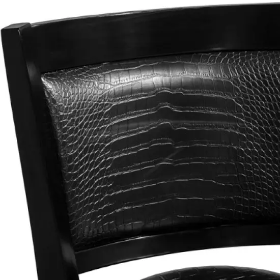 Brannon Swivel Height Barstool Black/Faux Croc Skin - Hillsdale Furniture image {2}