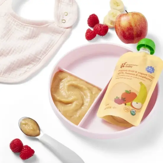Organic Apple Banana Raspberry Yogurt Baby Food Pouch - 4oz - Good & Gather&trade; image {2}