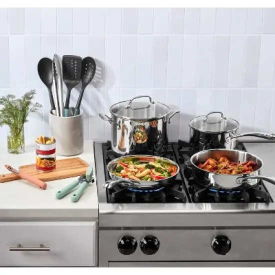 Cuisinart 6pc Gourmet Complete Tool and Gadget Set Green: Nylon Cooking Utensils, Dishwasher-Safe, Hanging Storage image {3}