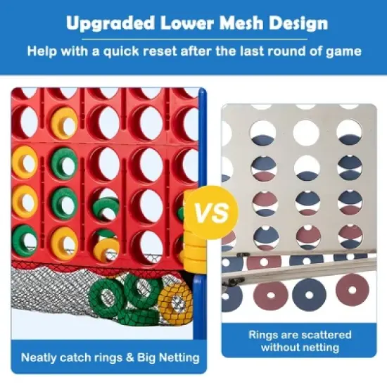 Costway 4-to-Score Giant Game Set 4-in-a-Row Connect Game W/Net Storage for Kids & Adult image {6}
