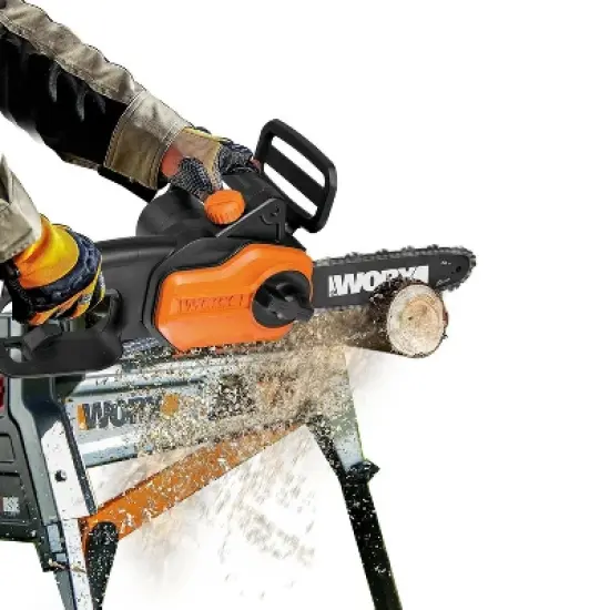 WG309 Worx 10" 2 in 1 Electric Chainsaw and Pole Saw Attachment with Auto-Tension, Rotating Handle and Safety Chain Brake image {10}
