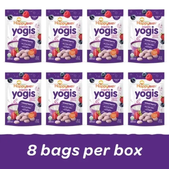 HappyBaby Organic Yogis Mixed Berry Yogurt & Fruit Baby Snacks - 1oz image {2}